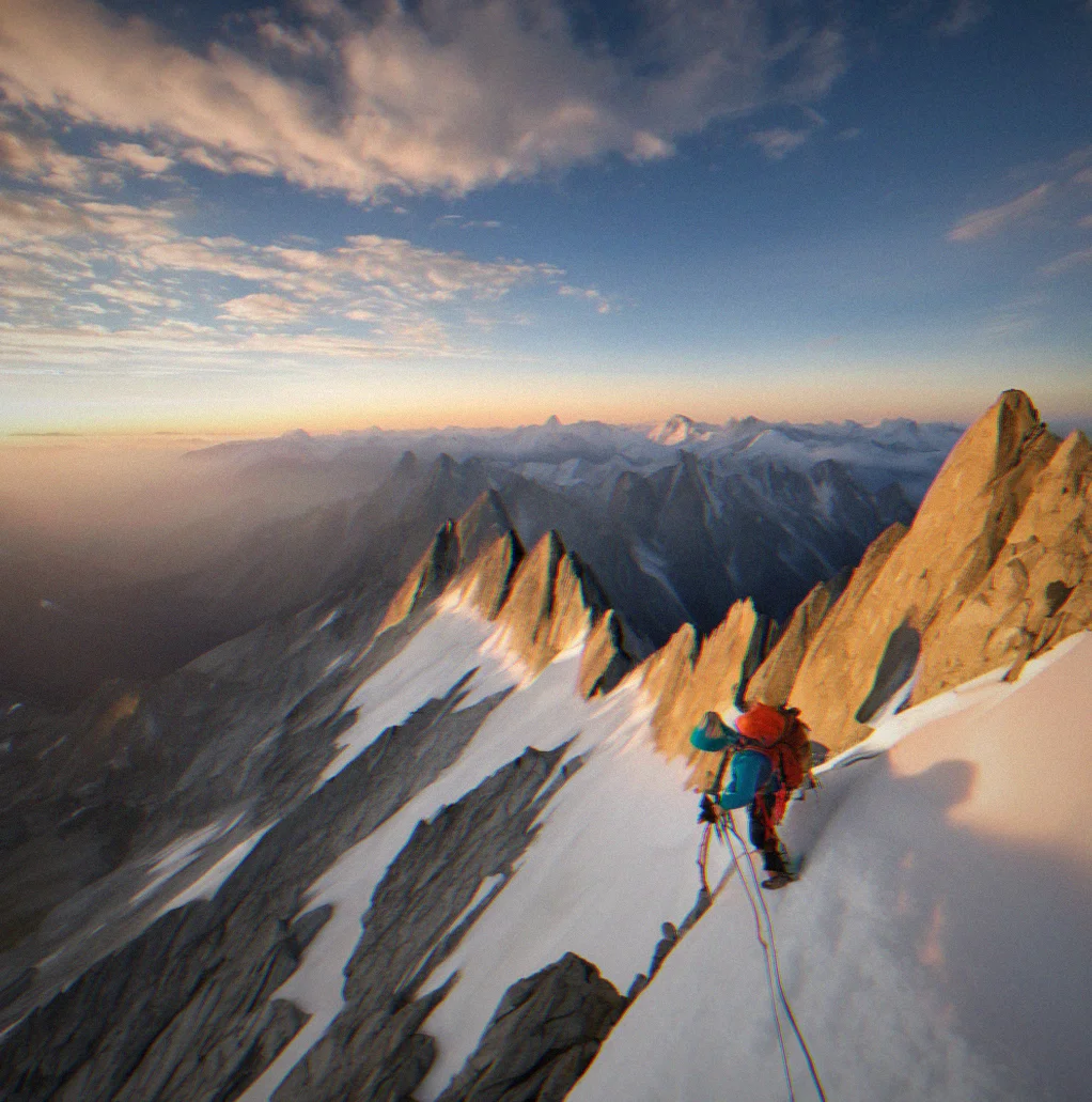 First-person view from climber perspective with oxygen meter, vision blur effect and altitude readout at 6,800 meters